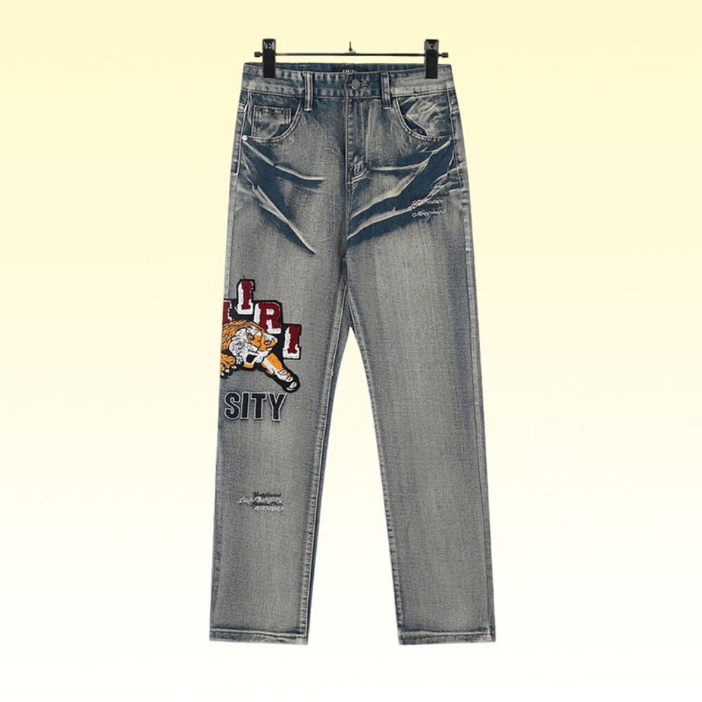 Amiri Tiger Embroidered Jeans